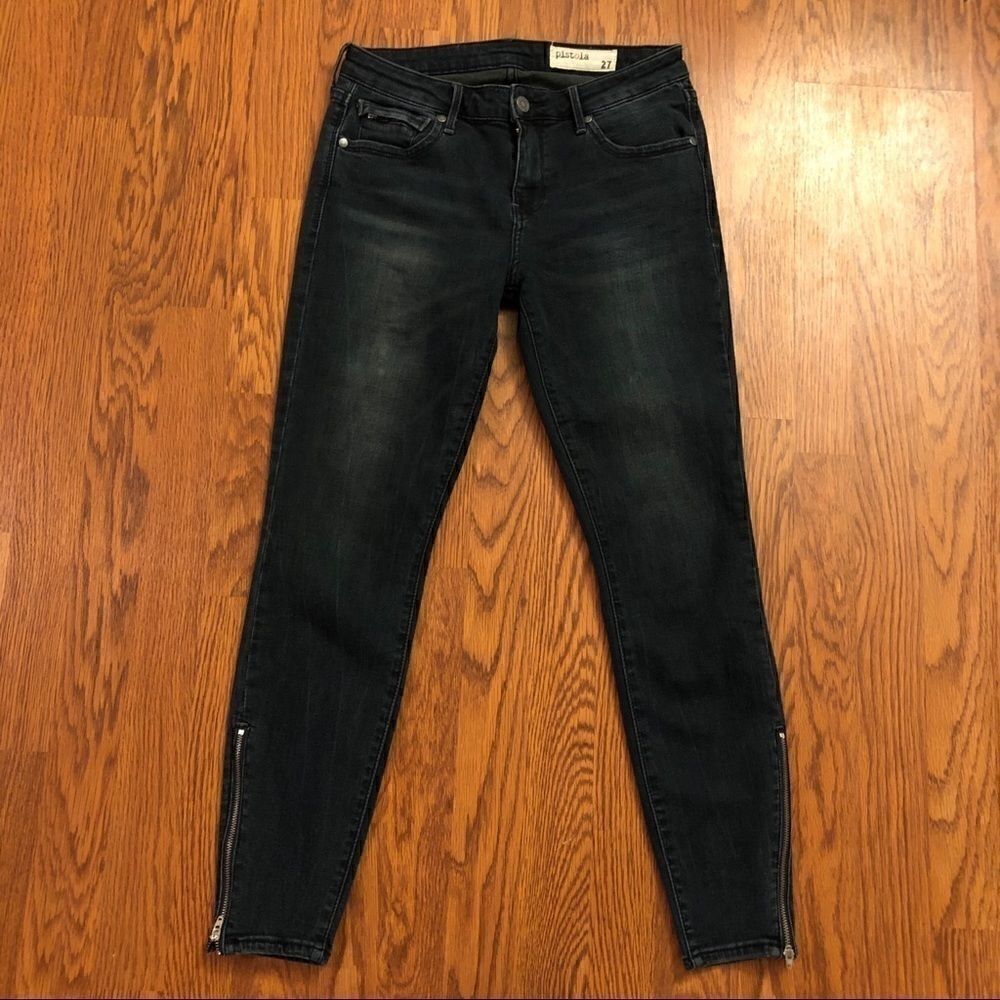 Pistola Dark Wash Skinny Jeans w/ Ankle Zips Sz 27